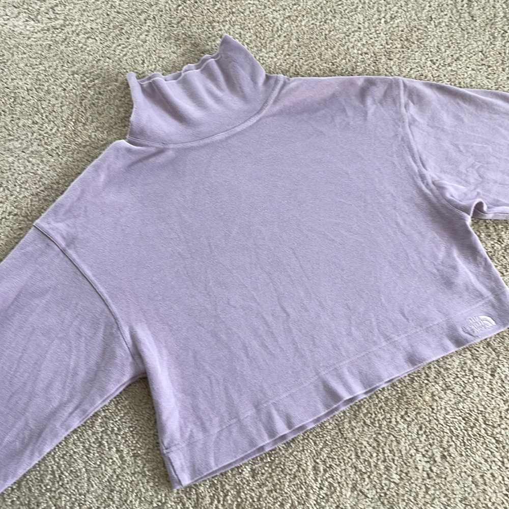 North Face Cropped Mocked Neck Light Sweater